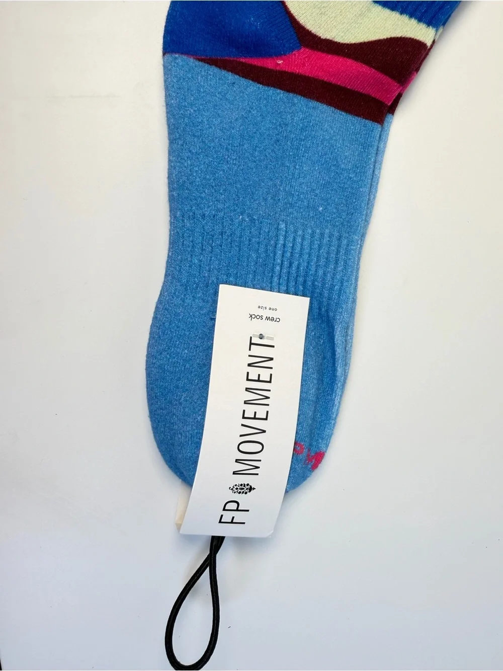 Colorblock Crew Socks - Blue, Pink & Cream